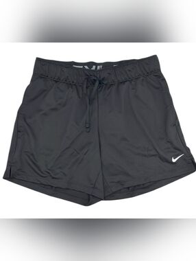 NEW Nike Women's Plus Size 1x Athletic Shorts Dri Fit Black Solid Polyester Nwt